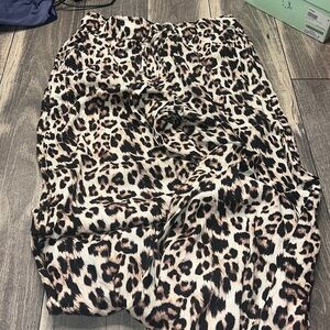 Zara cheetah print linen pants size medium